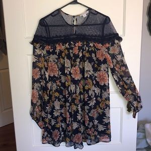 Navy Floral Dress